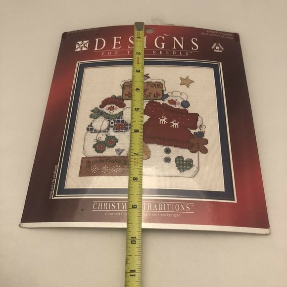 Vintage 99 Christmas Traditions Cross Stitch Kit Designs For The Needle Snowmen - Picture 12 of 12